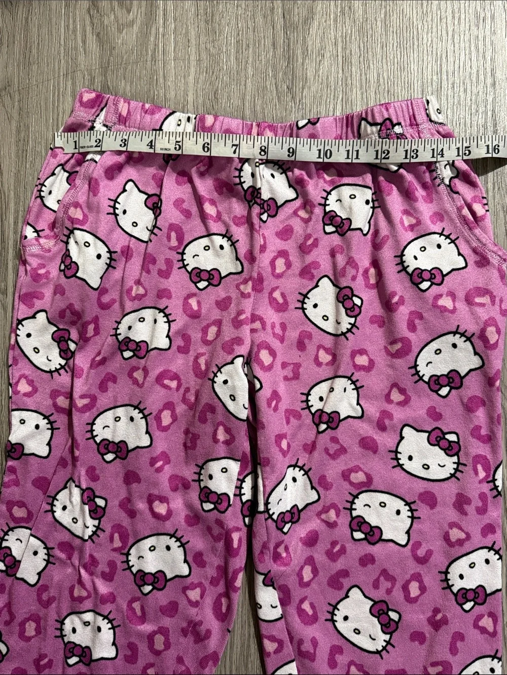 Hello Kitty Pink Allover Print Fleece Pajama Pants Sz M 8-10